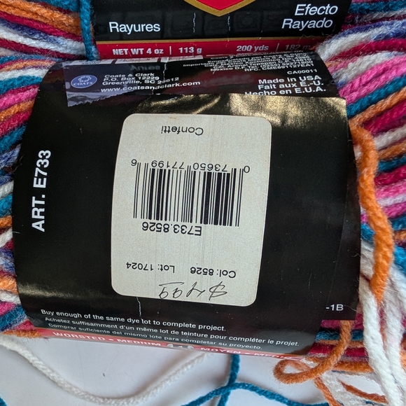 Red Heart Strata Multicolor Striping Yarn Craft Supplies Knit Crochet Confetti - Picture 7 of 10